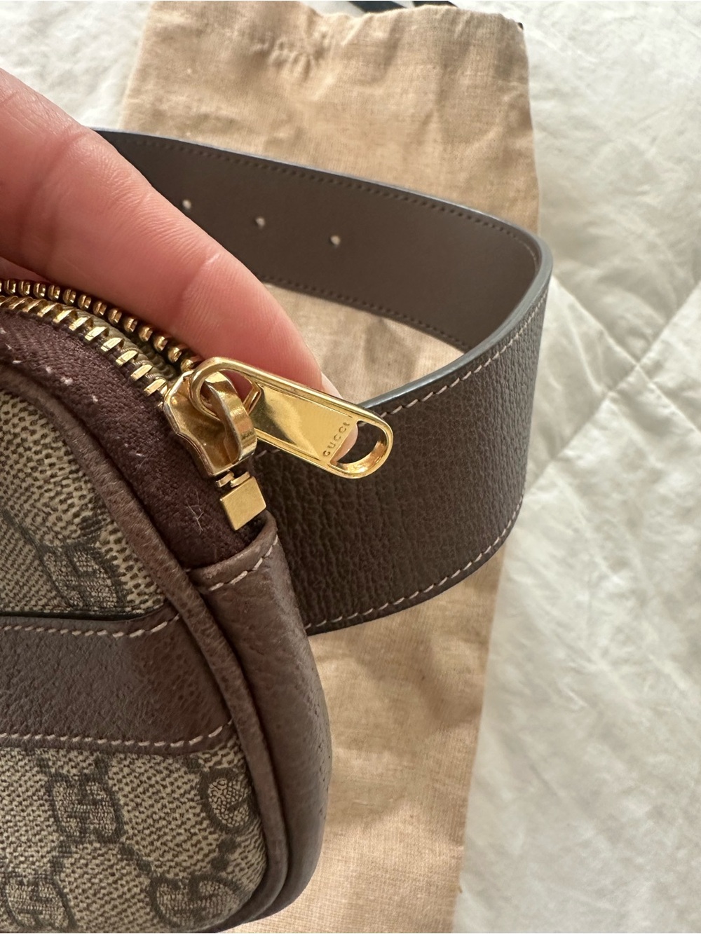 Gucci Brown GG Supreme Web Belt Bag - Picture 4 of 5